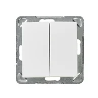 Wyłączniki światła i elektryczne - LEDart podwójny ecru ŁP-2Y/m/27 Impresja Ospel - miniaturka - grafika 1