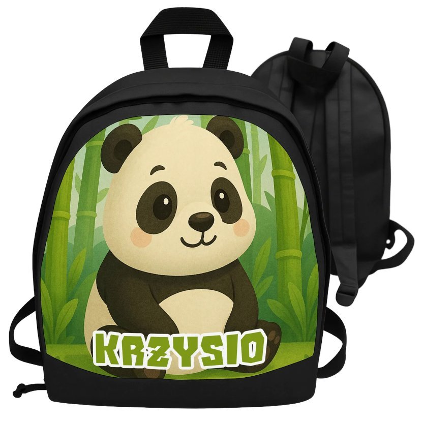 Plecak z imieniem PANDA personalizowany dla dziecka przedszkole szkoła