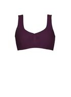 Biustonosze - TRIGEMA Damski biustonosz z mikrofibry - bezszwowy - wycięcie na szyję i ramiona z gumą - 512311, bakłażan, 3XL - miniaturka - grafika 1