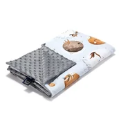 Koce i narzuty dla dzieci - LA MILLOU LEKKI KOCYK MINKY- L - BY WHATANNAWEARS – FLY ME TO THE MOON SKY - GREY - miniaturka - grafika 1