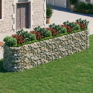 Donice - vidaXL Podwyższona donica gabionowa galwanizowane żelazo 500x100x100cm - miniaturka - grafika 1