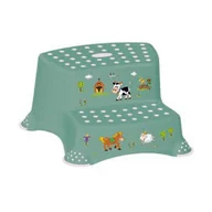 Akcesoria łazienkowe - Podest dziecięcy dwustopniowy Igor funny farm zielony keeeper - miniaturka - grafika 1