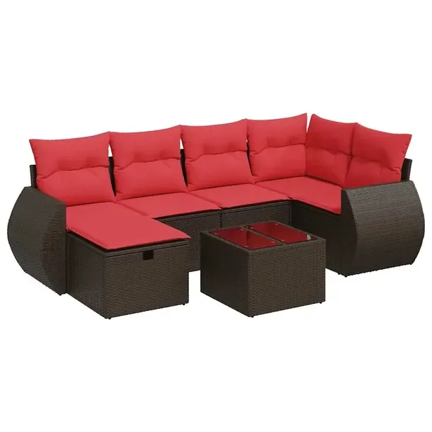 Zestaw wypoczynkowy brązowy z rattanem PE, wymiary 55x62x69 cm, 62x62x69 c