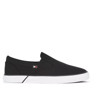 Trampki damskie - Tenisówki Tommy Hilfiger Vulc Canvas Slip-On Sneaker FW0FW08065 Black BDS - grafika 1