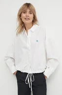 Koszule damskie - Tommy Hilfiger koszula bawełniana damska kolor biały relaxed z kołnierzykiem klasycznym - miniaturka - grafika 1