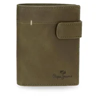 Portfele - Pepe Jeans Staple Pionowy portfel z uchwytem na karty i zapięciem na kliknięcie Zielony 8,5 x 10,5 x 1 cm Skóra by Joumma Bags, Zielony, Talla única, Pionowy portfel z uchwytem na karty i zapięciem na - miniaturka - grafika 1