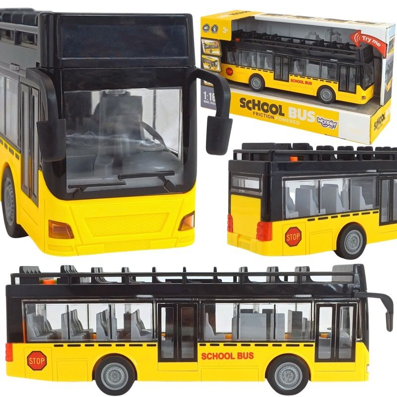 DLA DZIECI AUTOBUS ZE ŚWIATŁAMI I OTWIERANYMI DRZWIAMI