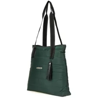 Torebki damskie - Zielona Damska Torebka pikowana oryginalna A4 sportowa frędzel W90 zielony - miniaturka - grafika 1