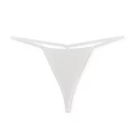 Majtki damskie - Stringi gładkie regulowane - Biały L - miniaturka - grafika 1