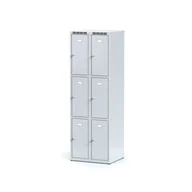 Szafki BHP - Alfa 3 Szafka ubraniowa 6 boksów, drzwi szare, zamek cylindryczny 1261804 - miniaturka - grafika 1