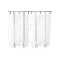 Zasłony - Panel okienny biały z szarym haftem 2 sztuki - miniaturka - grafika 1