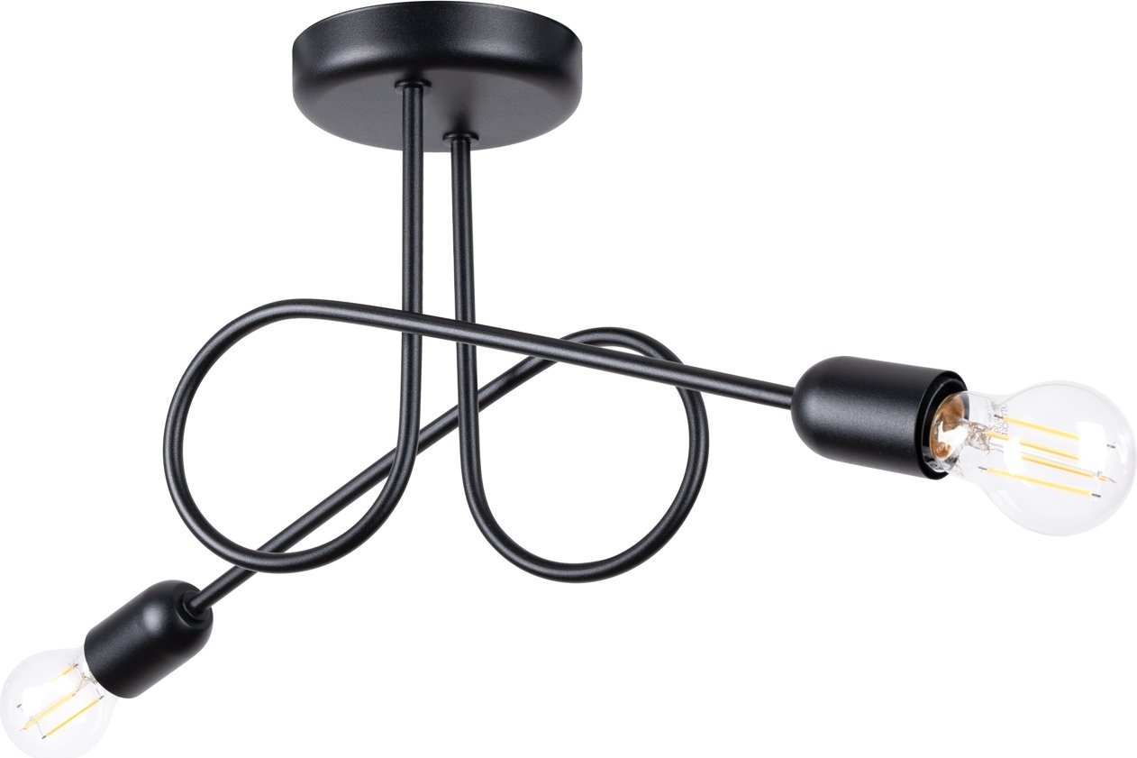 Żyrandol LOOP 2 czarny 2xE27 15W stal 25.5x18x57cm Sollux Lighting