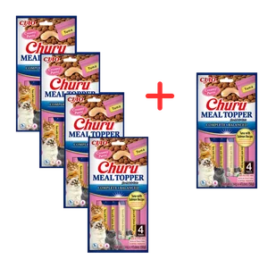 INABA  Cat Meal Topper Tuna With Salmon Recipe 4x14 (56g) 4+1 GRATIS - Przysmaki dla kotów - miniaturka - grafika 1