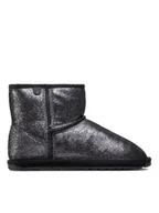 Buty dla dziewczynek - EMU Australia Śniegowce Wallaby Mini Metallic Teens T12358 Czarny - miniaturka - grafika 1