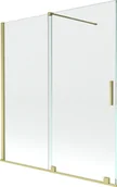 Parawany nawannowe - Mexen Velar parawan nawannowy 2-skrzydłowy przesuwny 150 x 150 cm, transparent, złoty szczotkowany - 896-150-000-01-55 - miniaturka - grafika 1