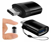 Adaptery i przejściówki - ADAPTER PRZEJŚCIÓWKA USB-A do USB-C OTG MINI CZARNY USB 3.0 - miniaturka - grafika 1