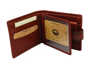 Portfel Męski Skórzany EL FORREST Średni Poziomy Z Zapięciem Jedno Skrzydełko 850 29 RFID BRĄZOWY 11.5 x 9 x 3 [cm] - Portfele - miniaturka - grafika 5