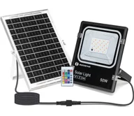 Lampy ogrodowe - Aigostar - LED RGB Ściemnialny naświetlacz solarny LED/50W/3,2V IP66 + pilot - miniaturka - grafika 1