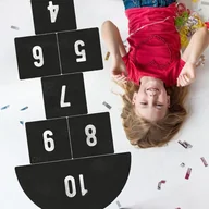 Naklejki na ścianę - Naklejka na podłogę gra w klasy czarna - miniaturka - grafika 1