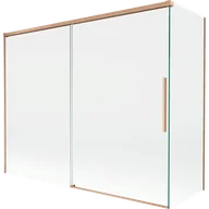 Parawany nawannowe - Mexen Rox parawan nawannowy 2-skrzydłowy rozsuwany 190 + 90 x 150 cm, transparent, miedż szczotkowana - 8C9-190-090-65-00 - miniaturka - grafika 1