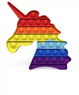 Zabawki zręcznościowe - Pop It - Bubble Fidget Toy - Relaksująca gra antystresowa dla dorosłych i dzieci (Kształt: Jednorożec, Kolor: Rainbow - miniaturka - grafika 1