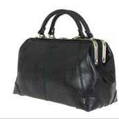 Walizki - Kuferek Podróżny Szlachetna Skóra Licowa czarna Torba Lekarska KATANA - miniaturka - grafika 1