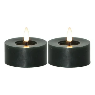 Zestaw 2x świeca LED woskowa tealight FLAMME FLOW zielona - Świece - miniaturka - grafika 1