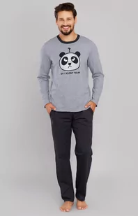 Jugo piżama męska dł.dł., Kolor szary melanż-grafit, Rozmiar M, Italian Fashion - Intymna - Piżamy męskie - miniaturka - grafika 1
