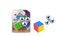 Zabawki interaktywne dla dzieci - ZESTAW UKŁADANEK LOGICZNYCH 2w1 – KOSTKA RUBIKA 3x3 + WĄŻ MAGICZNY - miniaturka - grafika 1