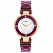 Zegarki damskie - Różowozłoty damski zegarek z fioletową bransoletą PACIFIC X6119-08 - miniaturka - grafika 1
