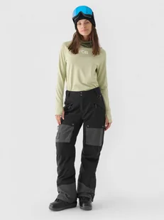 Damskie spodnie snowboardowe 4F 4FWAW24TFTRF701 - czarne - Spodnie sportowe damskie - miniaturka - grafika 1