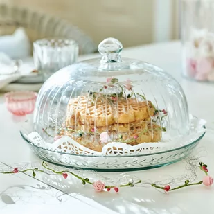 Talerz ze szklanym kloszem Layla - Pudła i pojemniki do przechowywania - miniaturka - grafika 1