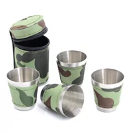 Kieliszki Turystyczne Metal Zestaw 4 Sztuk +Etui Moro