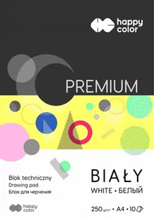 Happy Color, Blok techniczny A4 250G Premium Biały, Pakiet 20szt. - Podobrazia, bloki, papiery - miniaturka - grafika 1