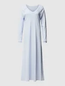 Bielizna nocna - Koszula nocna z prążkowanym dekoltem w serek - miniaturka - grafika 1