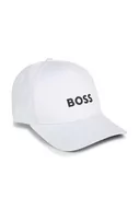 Czapki dla dzieci - BOSS czapka z daszkiem bawełniana dziecięca kolor biały z nadrukiem - Boss - miniaturka - grafika 1