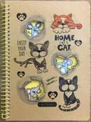 Zeszyty szkolne - Kołonotatnik A5/80K kratka kraft Koty i myszy - Fresh - miniaturka - grafika 1