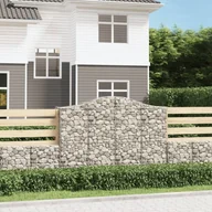 Ogrodzenia - vidaXL Kosze gabionowe, 8 szt, 200x50x140/160 cm, galwanizowane żelazo - miniaturka - grafika 1