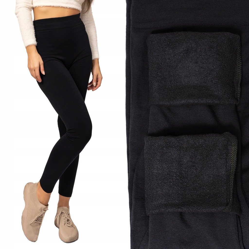 MEDINOVA Legginsy GETRY spodnie OCIEPLANE POLARKIEM termo ZIMOWE wygodne