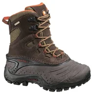 Kozaki damskie - Merrell Snow Motion Lace WTPF KIDS J81087, unisex - dziecięce kozaki, brązowe, (coffee bean), EU 35 (US 4, UK 3), brązowy - brązowy - 34 EU - miniaturka - grafika 1