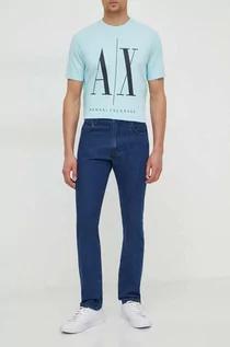 Spodnie męskie - Sisley jeansy męskie kolor granatowy - grafika 1