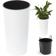 Donice - Doniczka LILIA 250 dłuto - biały LA726-05 LAMELA - miniaturka - grafika 1