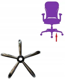 Chromowana PODSTAWA fotela obrotowego Srebrna MOCNA Solidna PFS122/700 - Meble modułowe i akcesoria - miniaturka - grafika 1