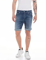 Spodenki damskie - Replay Męskie szorty jeansowe, 009 Medium Blue, 38W - miniaturka - grafika 1