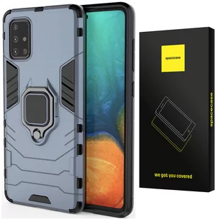 Etui Pancerne Spacecase X-Ring Uchwyt Magnetyczny Uchwyt Ring Case Obudowa Plecki Galaxy A71 Niebieski - Etui i futerały do telefonów - miniaturka - grafika 1