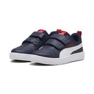 Buty dla dziewczynek - Dziecięce sneakersy Courtflex V3 PUMA Navy White Red Blue - miniaturka - grafika 1