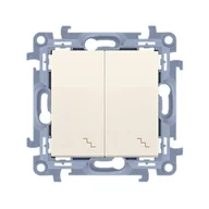 Wyłączniki światła i elektryczne - Kontakt Kontakt_Simon Łącznik schodowy podwójny z podświetleniem LED (moduł) 10AX. 250V. zaciski śrubowe krem CW6/2L.01/41 - miniaturka - grafika 1