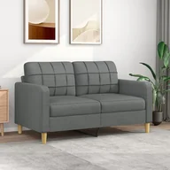 Sofy i kanapy - Sofa 2-osobowa, ciemnoszara, 140 cm, tapicerowana tkaniną Lumarko! - miniaturka - grafika 1