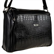 Torebki damskie - Włoska skórzana torebka czarna VEZZE - miniaturka - grafika 1