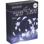 Oświetlenie świąteczne - Łańcuch 20 LED gwiazdki 95 cm zimne białe - miniaturka - grafika 1